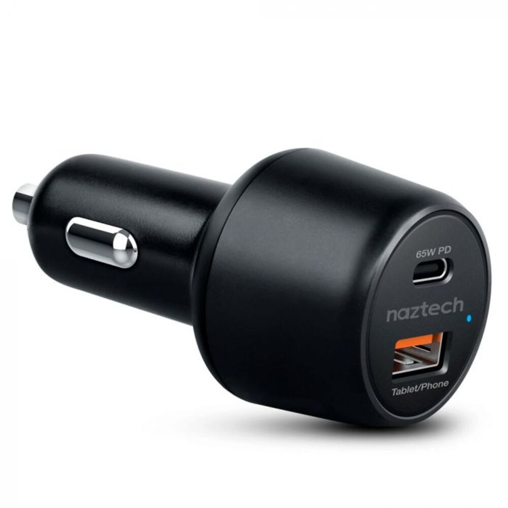 Naztech Cargador Para auto Speed Max65 USB-C Pd65w + USB-A Qc318w