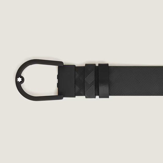 Cinto Montblanc Extreme 3.0 Preto Reversível de 35 mm com Fivela de Ferradura