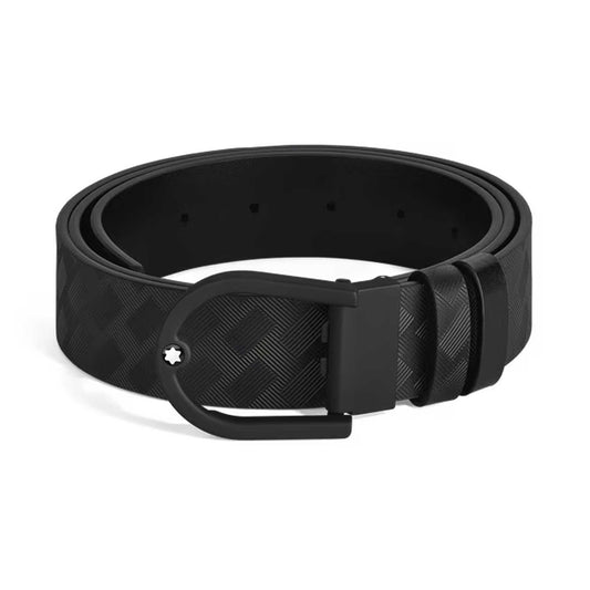Cinto Montblanc Extreme 3.0 Preto Reversível de 35 mm com Fivela de Ferradura