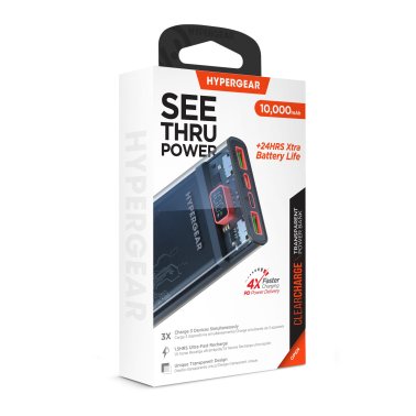 HyperGear 10000 mAh Transparent Cover Portable Battery