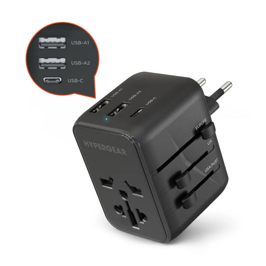 HyperGear Adaptador De Corriente Para Viajero USB-C