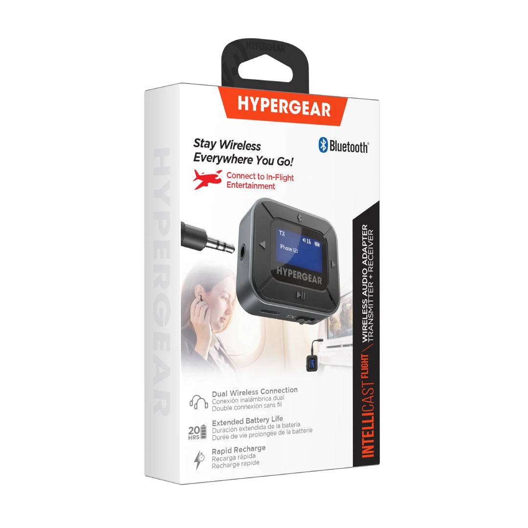 HyperGear Bluetooth Audio Adapter For Airplanes & Other Devices Transmitter & Receiver