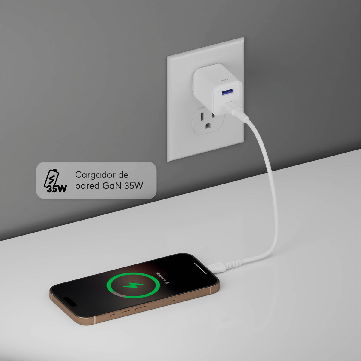 Cargador PowerPlug Mini 35W para USB-A - USB-C