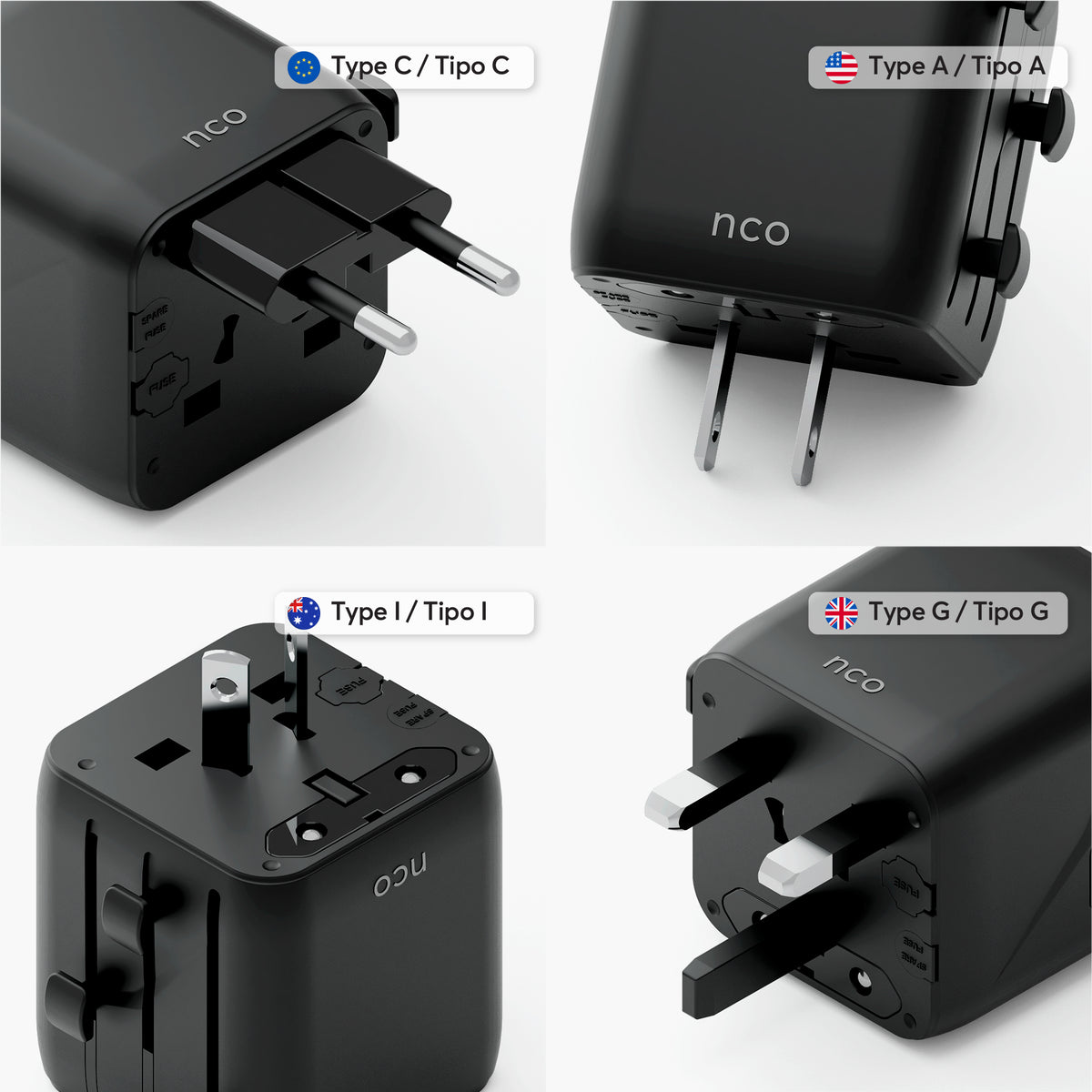 Adaptador de Viagem Universal AC – Tudo em Um