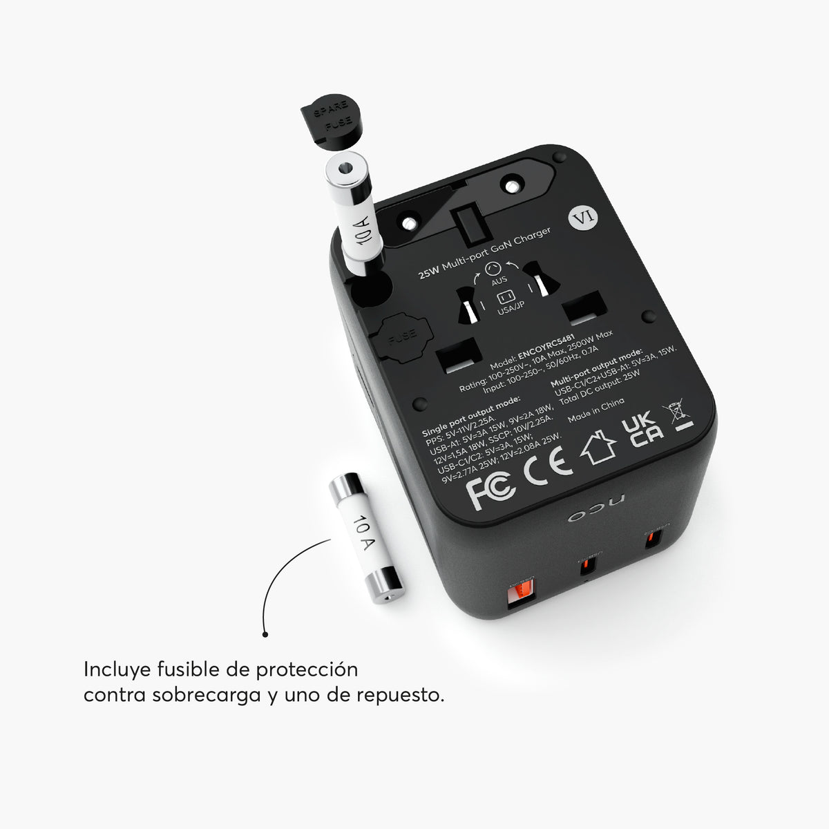 Travel Adapter Universal 25W – USB A / USB C