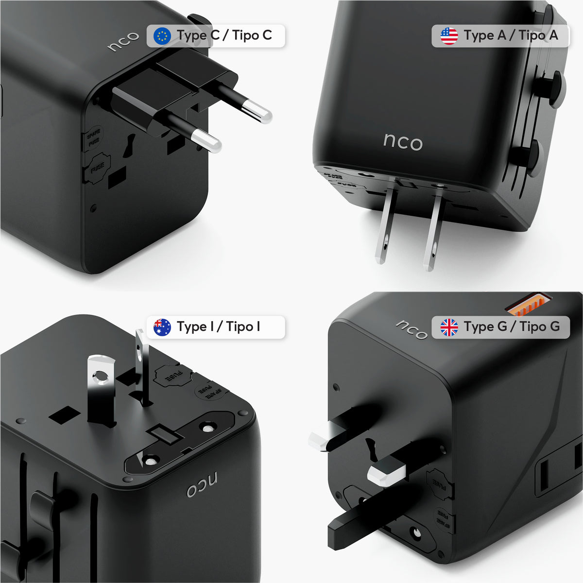 Travel Adapter Universal 25W – USB A / USB C