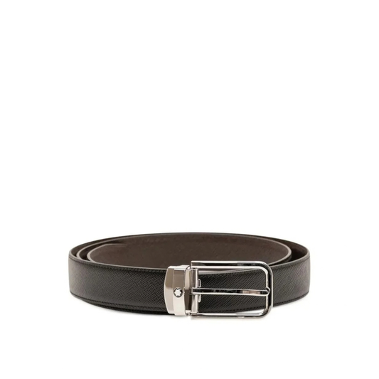 Cinto Reversível Montblanc Cinza Médio/Preto de 30 mm