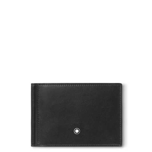 Carteira Montblanc Meisterstück Preta para 6 Cartões com Clipe para Notas
