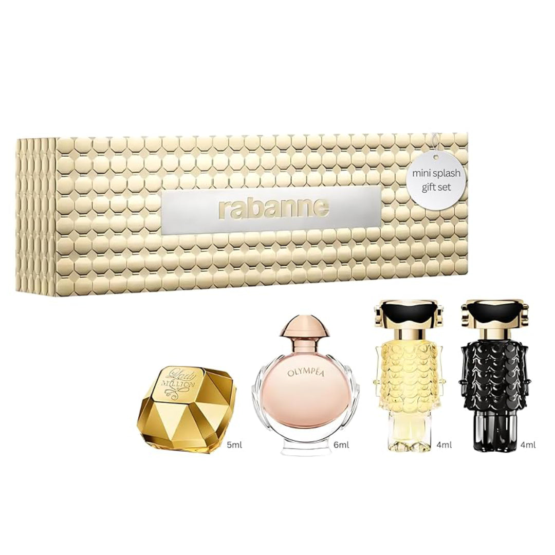Rabanne Set: Fame Eau de Parfum 4 ml + Fame Parfum 4 ml + Lady Million Eau de Parfum 5 ml + Olympéa Eau de Parfum 6 ml