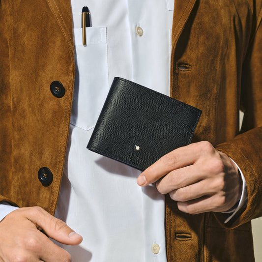 Carteira Montblanc Sartorial Preta para 6 Cartões